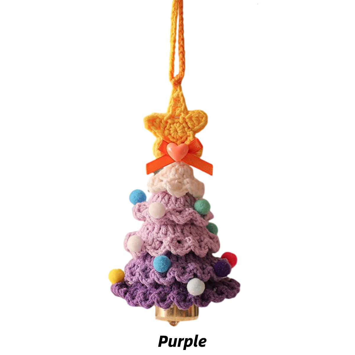 Purple Crocheted Christmas Bells