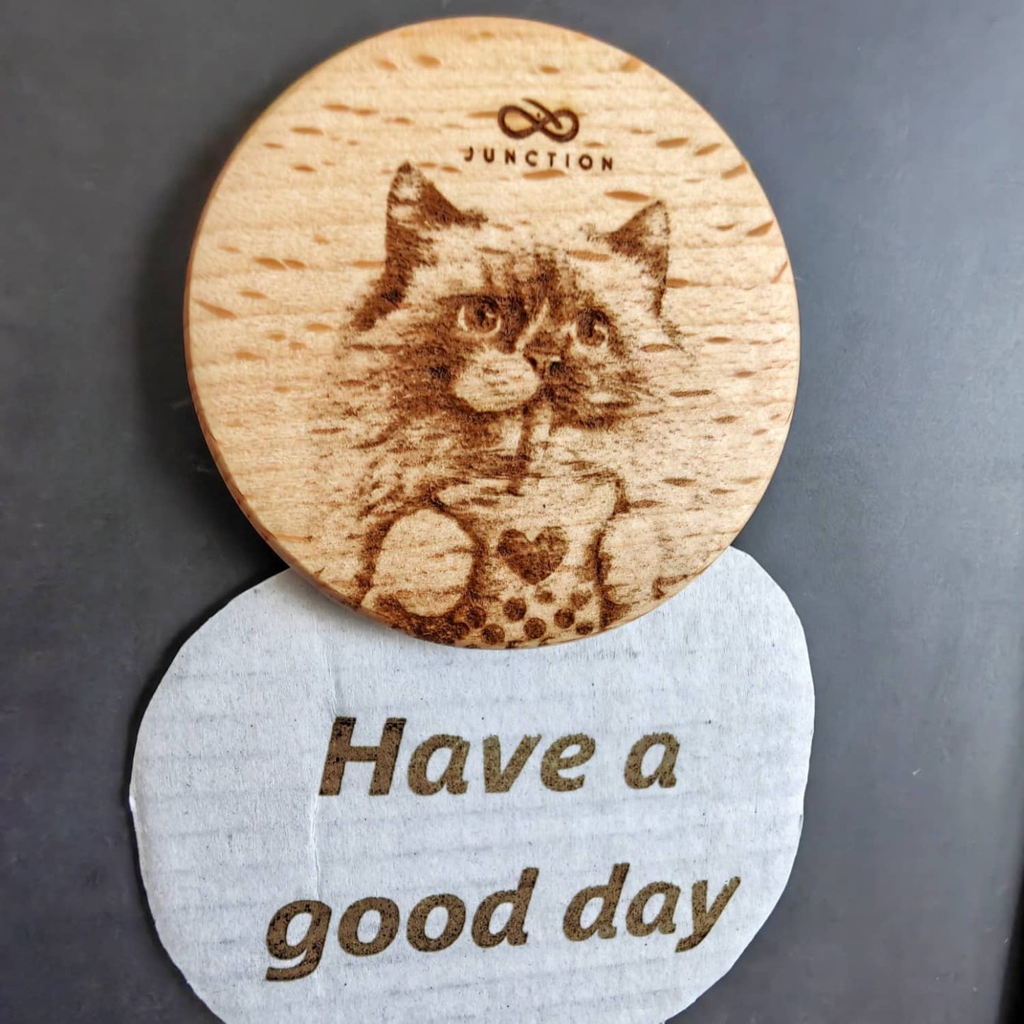 Ragdoll-with Drink & Straw-theme-desk-decor-wooden-magnetic-clip-zero-plastic-gift