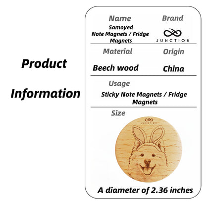Samoyed Easter-artisanal-beechwood-pet-fridge-magnet-and-memo-holder-eco-conscious-gift-for-pet-owners