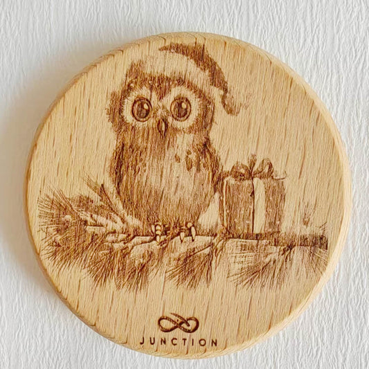 Wooden-Fridge Magnet-Owl