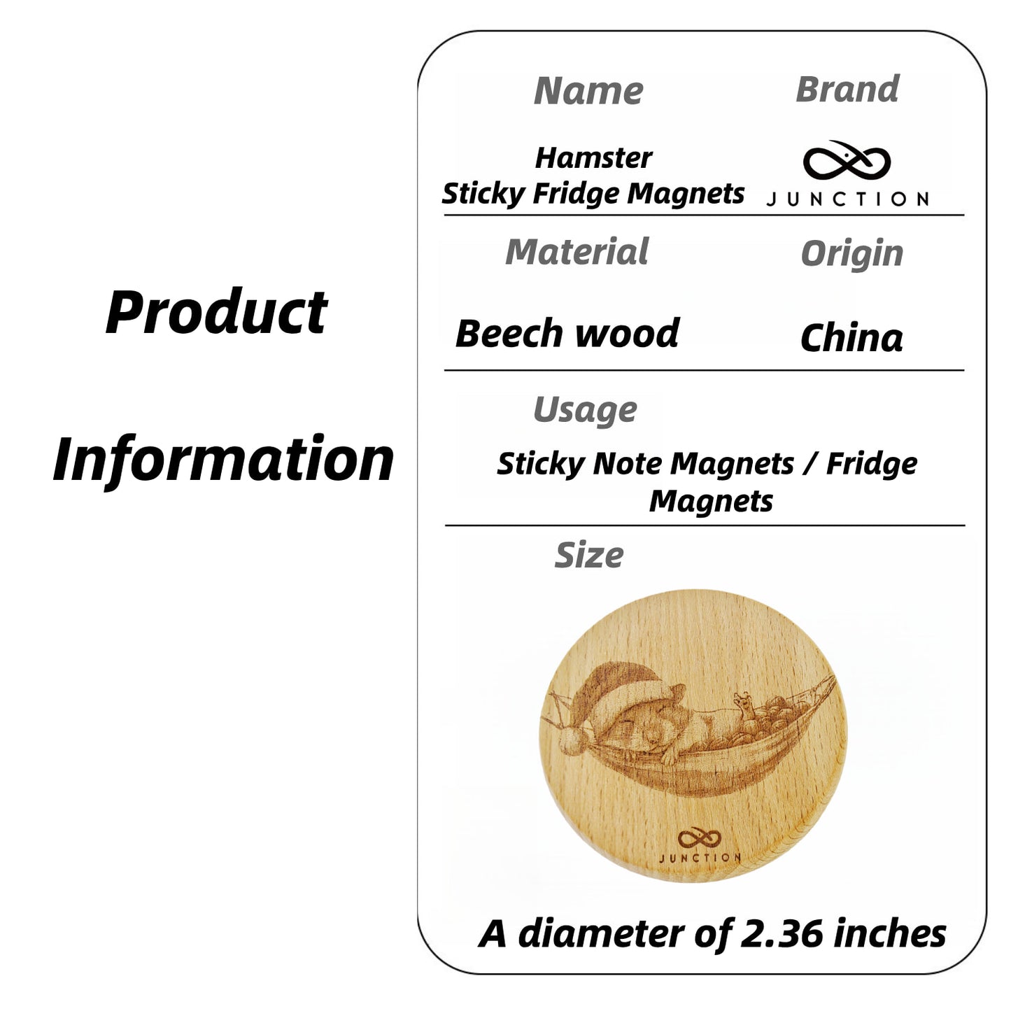 Wooden-Fridge Magnet- Hamster