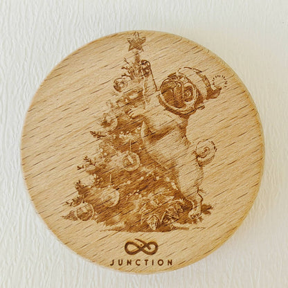 Wooden-Sticky Note Magnet-Pug