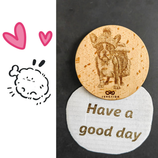 artisanal-beechwood-French Bulldog-fridge-magnet-and-memo-holder-eco-conscious-gift-for-French Bulldog-owners