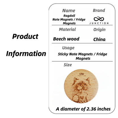 artisanal-beechwood-pet-fridge-magnet-and-memo-holder-eco-conscious-gift-for-pet-owners-Ragdol with Drink & Straw