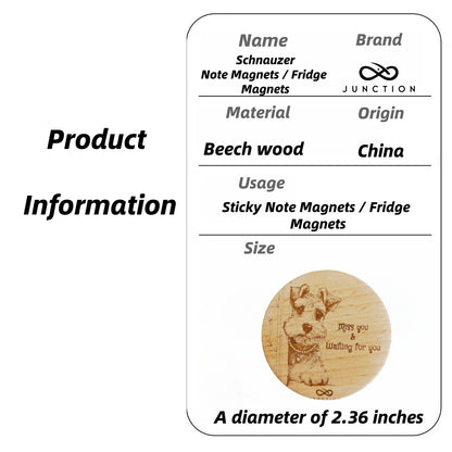 artisanal-beechwood-pet-fridge-magnet-and-memo-holder-eco-conscious-gift-for-pet-owners-"Miss You & Waiting" Schnauzer