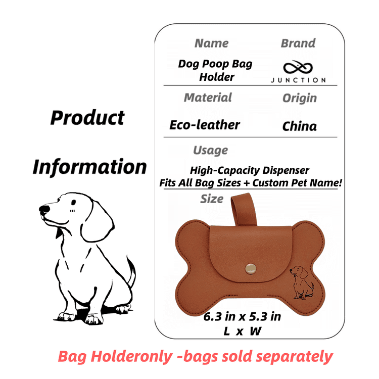 Dog poop bag holder/Treat Pouch&nbsp/Dog Tag-Dachshund's gift- Walking Kit (3 Items)