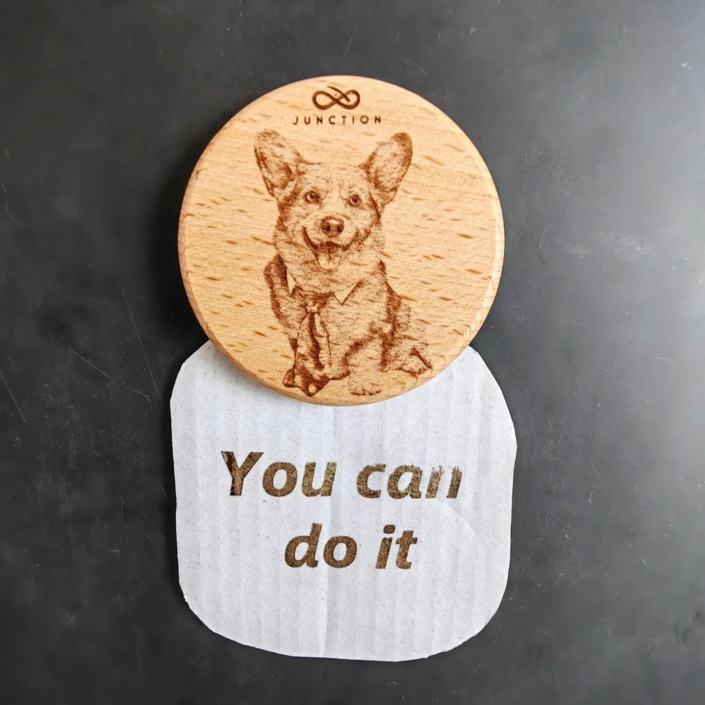 Corgi with Tie & Smile Fridge Magnet