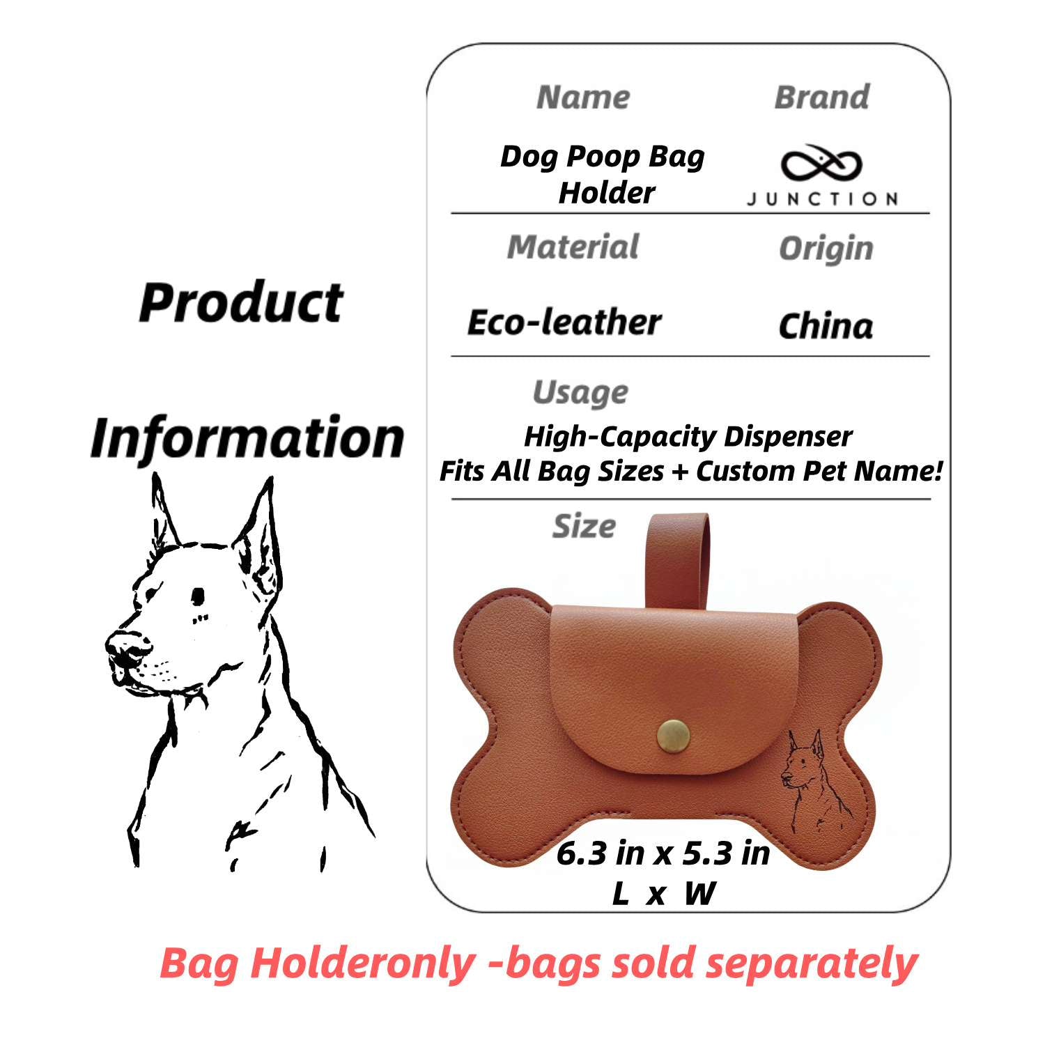 doberman stylish dog poop bag holder