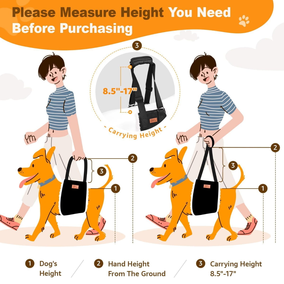 dog harness with handle for lifting