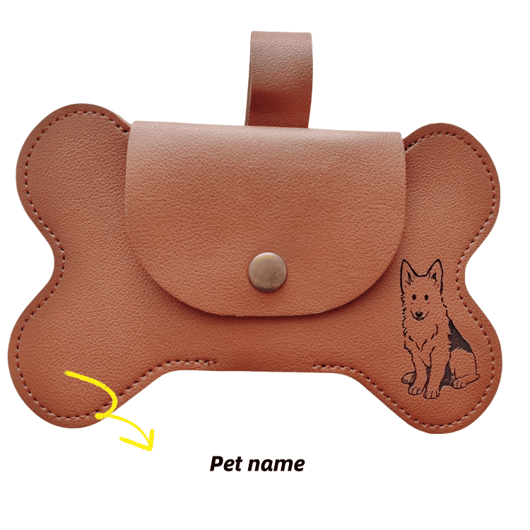 dog poop bag holder custom name cute UK  german shepherds gift