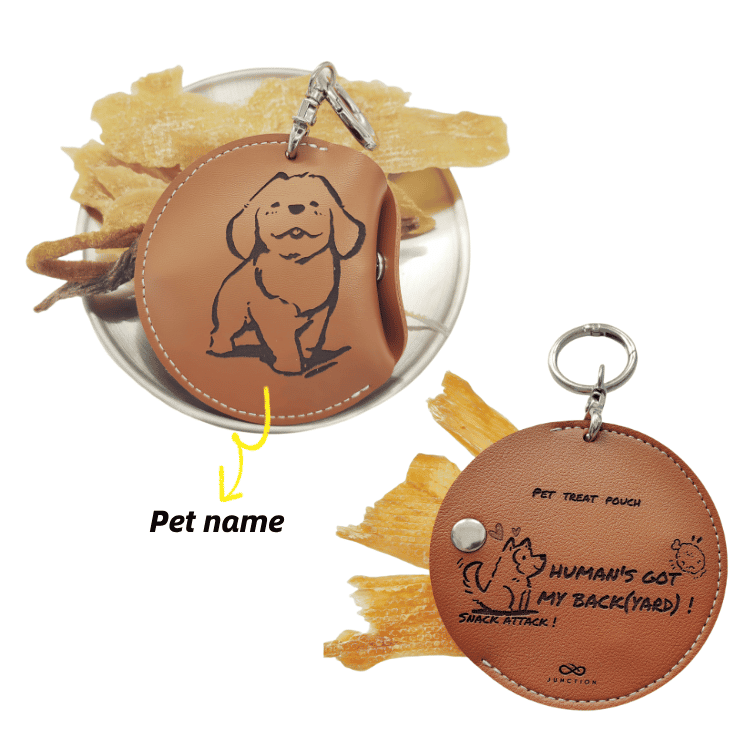 dog treat carrying pouch cute custom name UK  Golden Retriever's gift