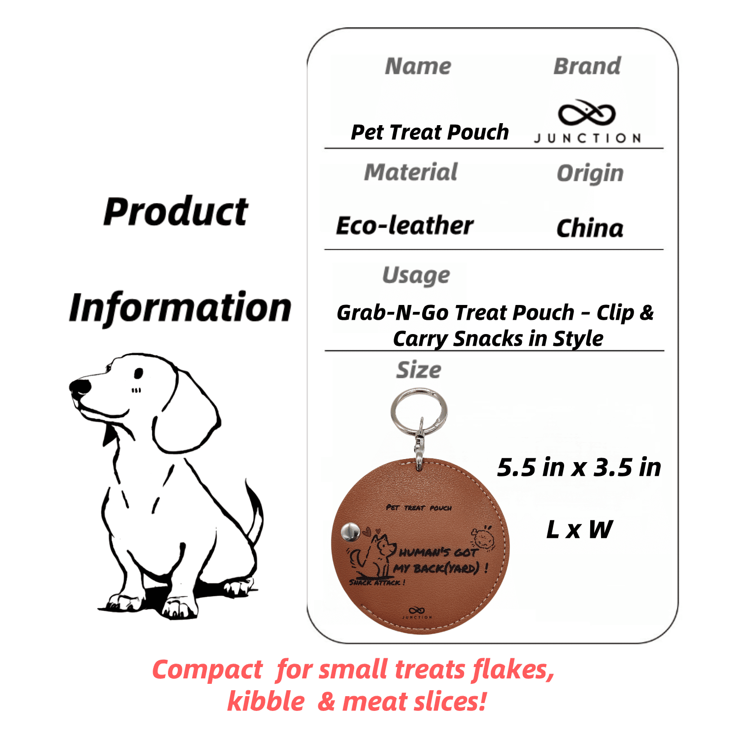 Dog poop bag holder/Treat Pouch&nbsp/Dog Tag-Dachshund's gift- Walking Kit (3 Items)