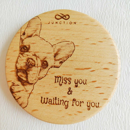 French Bulldog miss you-unique-gift-for-pet-parents-natural-wood-grain-magnet-add-joy-to-pet-space