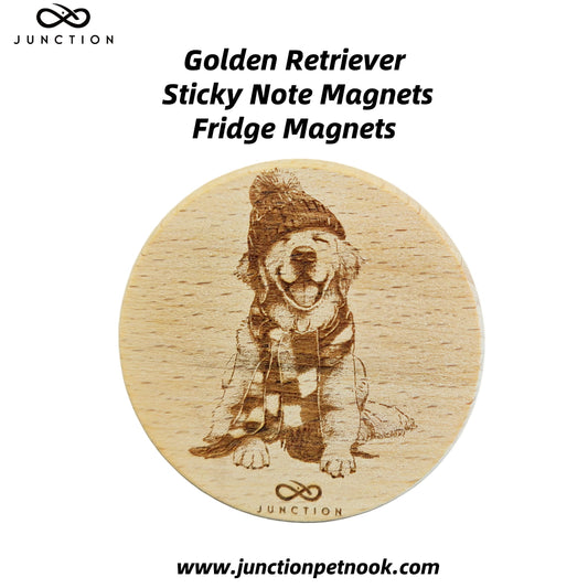 A Gift for a Golden Retriever Owner-Natural Beechwood Sticky  Note Magnets / Fridge Magnets