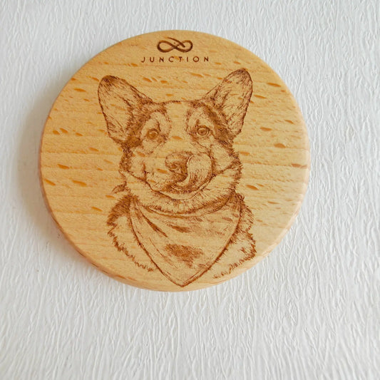Hungry Corgi with Bandana Fridge Magnet