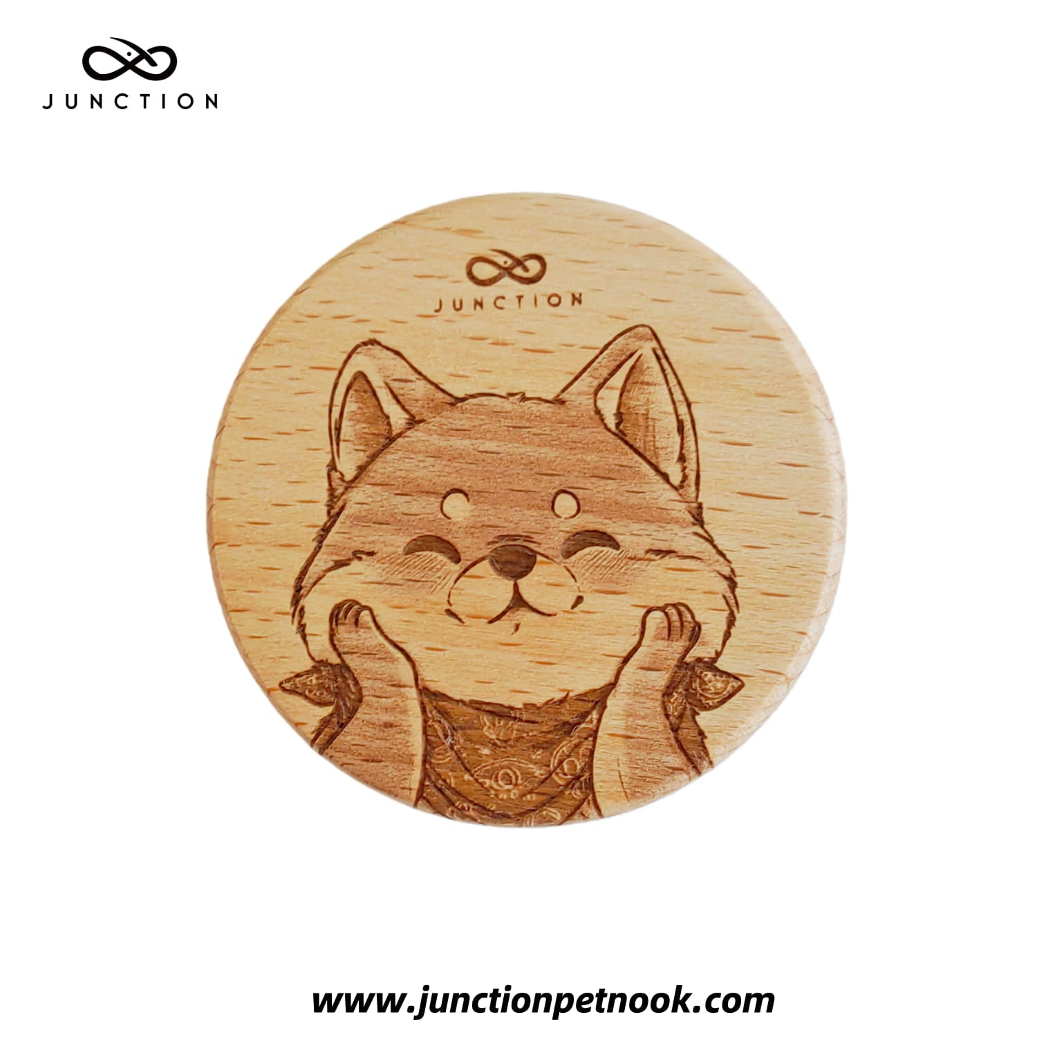 handmade-beechwood-pet-refrigerator-magnet-eco-friendly-note-holder-gift-for-pet-lovers-The Smiling Akita