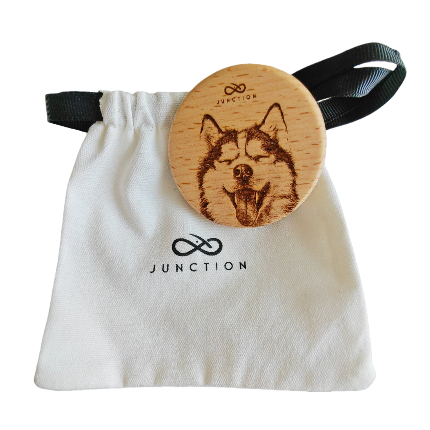 sustainable-Husky-accessories-handcrafted-wood-fridge-magnet-eco-memorial-gift