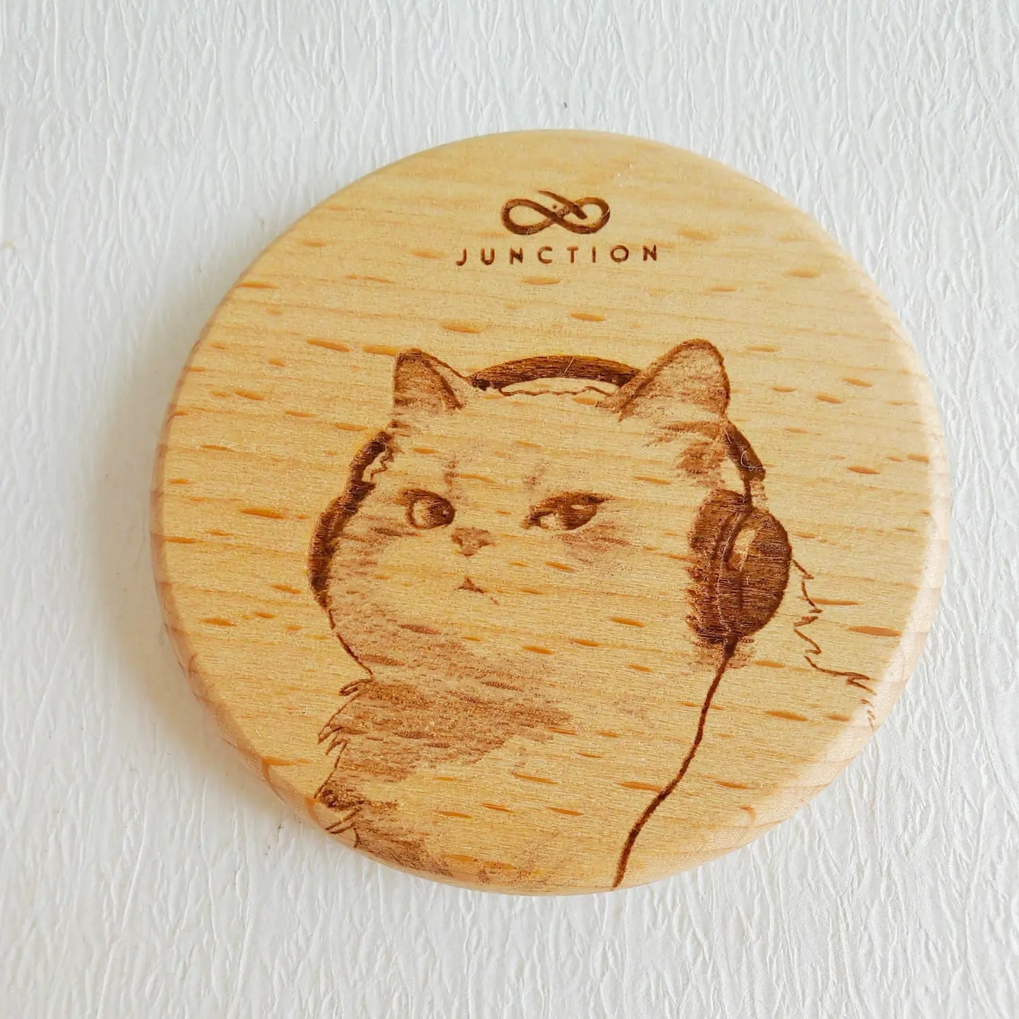 Happy Cat with headphones Lucky Fridge Magnet