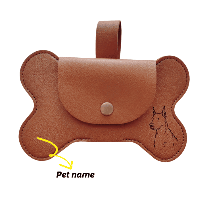 personalised dog poop bag holder UK Doberman's gift