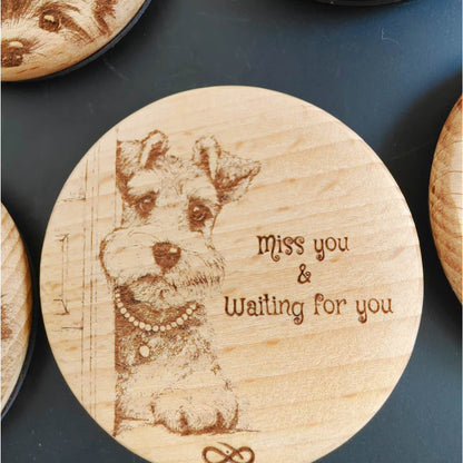 pet-theme-desk-decor-wooden-magnetic-clip-zero-plastic-gift-"Miss You & Waiting" Schnauzer